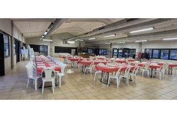 La sala in allestimento