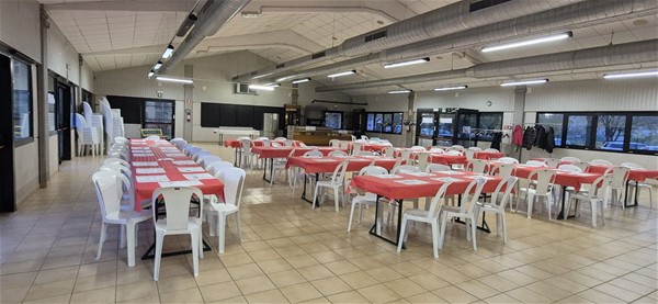 La sala in allestimento